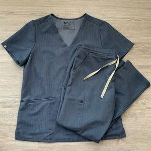 FIGS Heather Denim Scrubs set